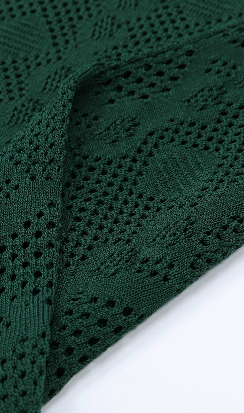 Jaime Luxe Emerald Green Sheer Knit Midi Dress & Slip Set | Versatile 2-Piece