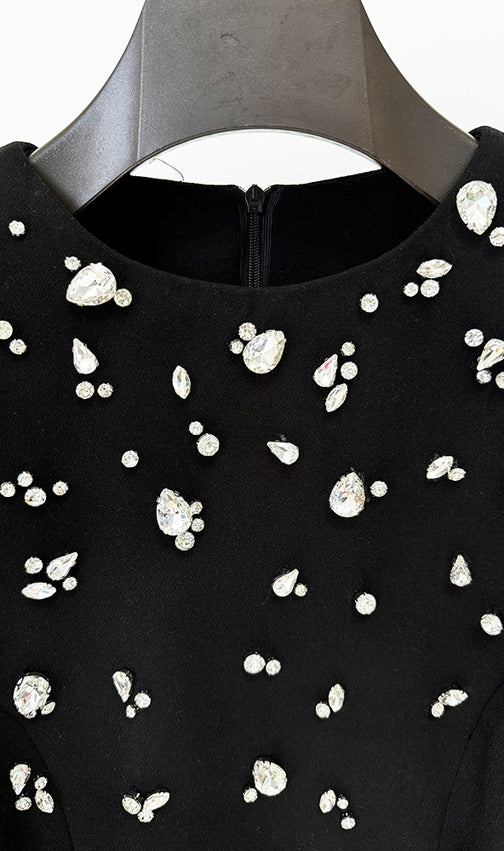 Chasen Black Crystal Embellished Maxi Dress