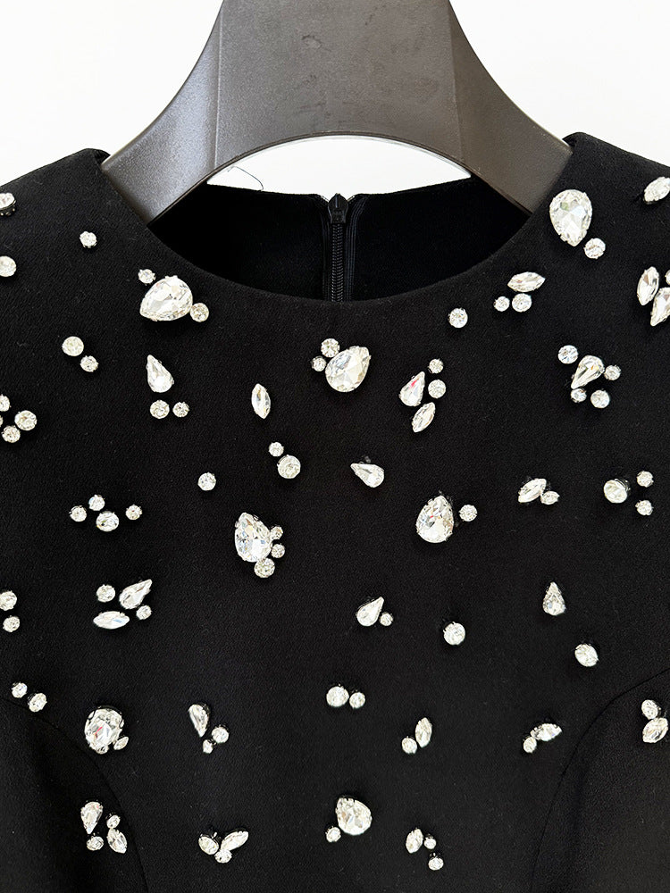 Chasen Black Crystal Embellished Maxi Dress