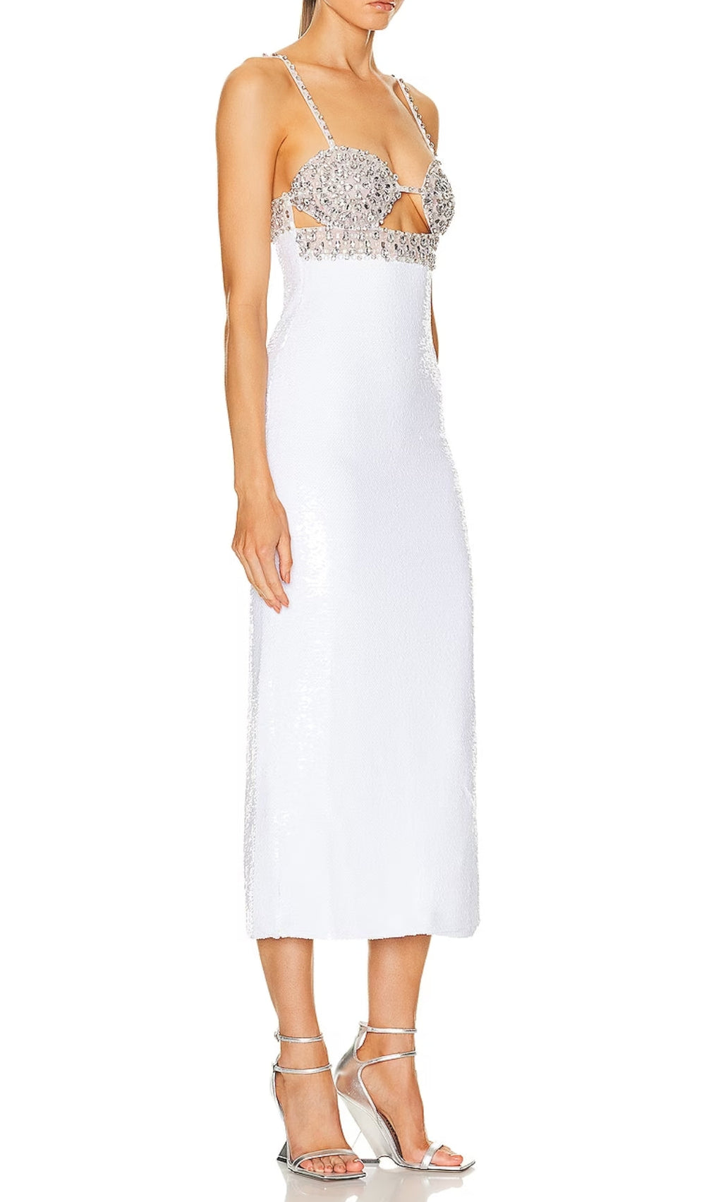 Angelea Sequin Rhinestone Midi Dress