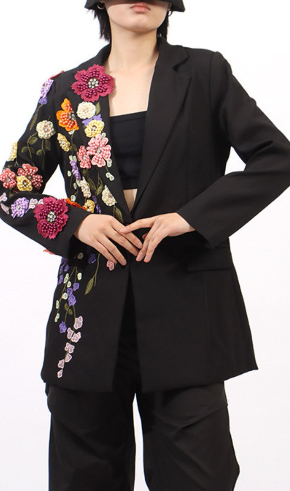 Giordano Flower Beaded Embroidery Blazer