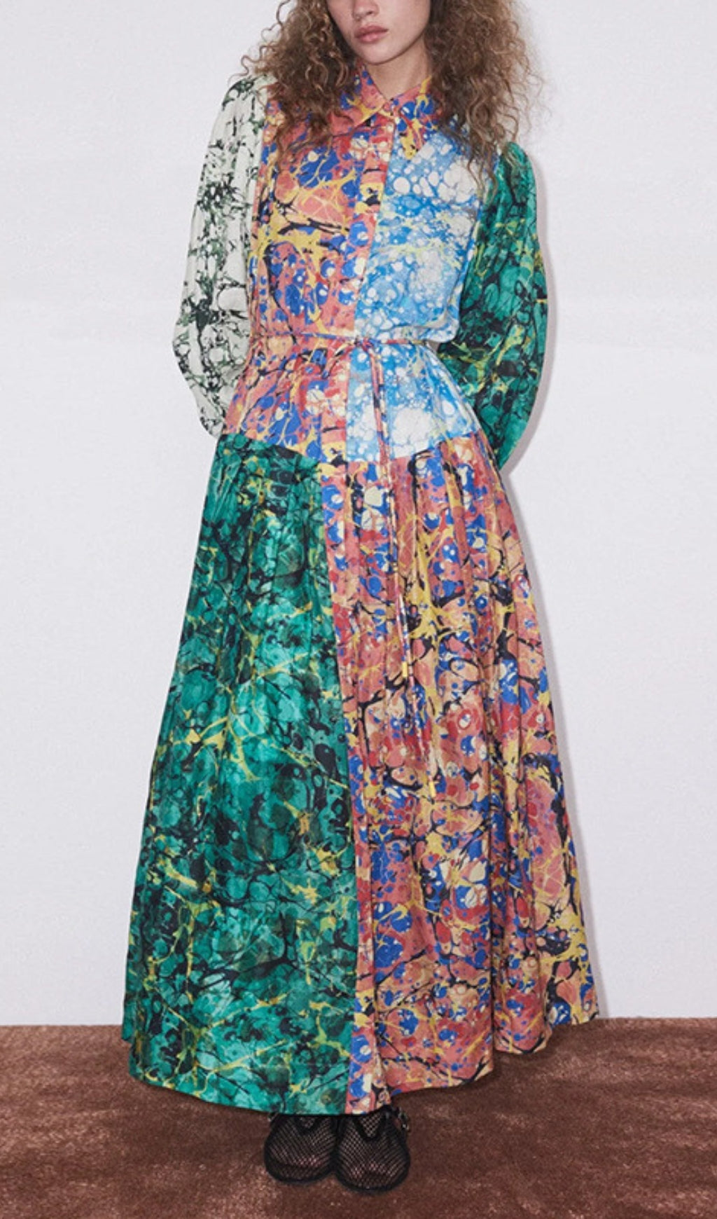 Caleigh Long Sleeve Printed Maxi Dress