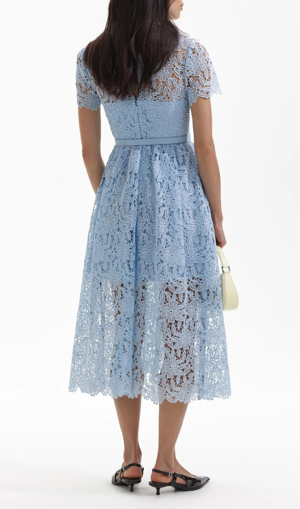 Ariah Blue Lace A Line Midi Dress