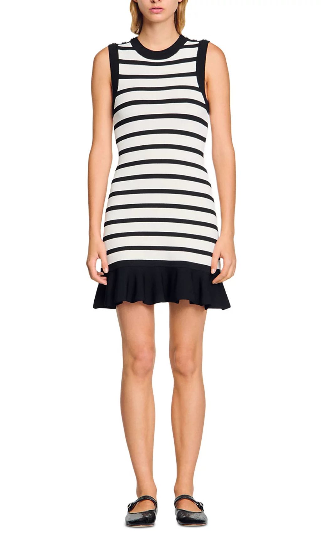 Striped Knit Short Dress