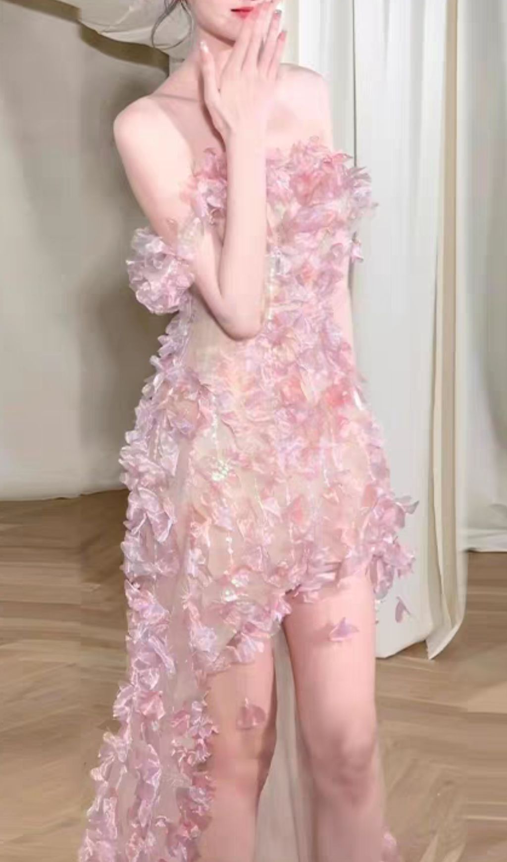 Hernán Pink Flower Maxi Dress