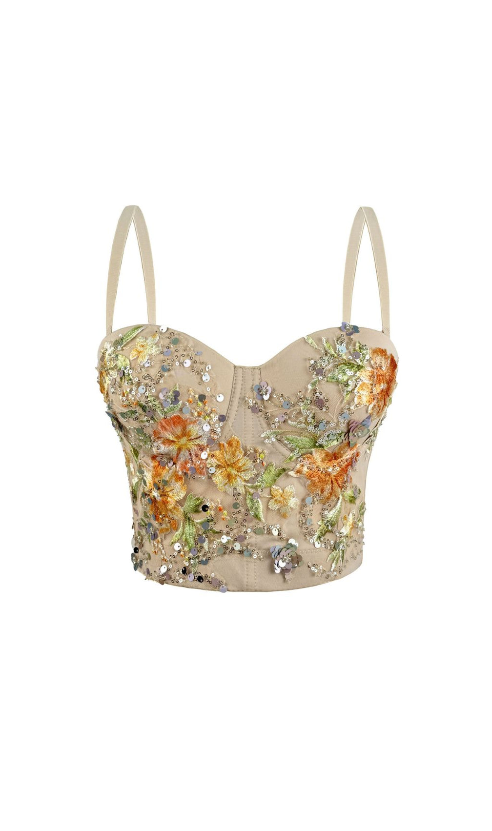 Fabiano Sequin Flower Crop Top