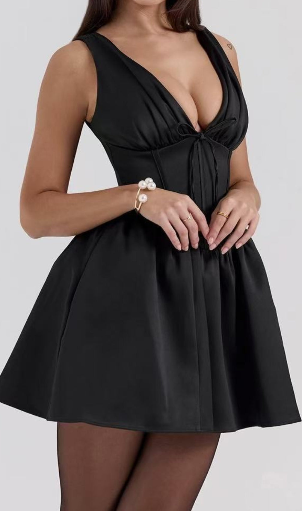 Dhara Black Corset Mini Dress