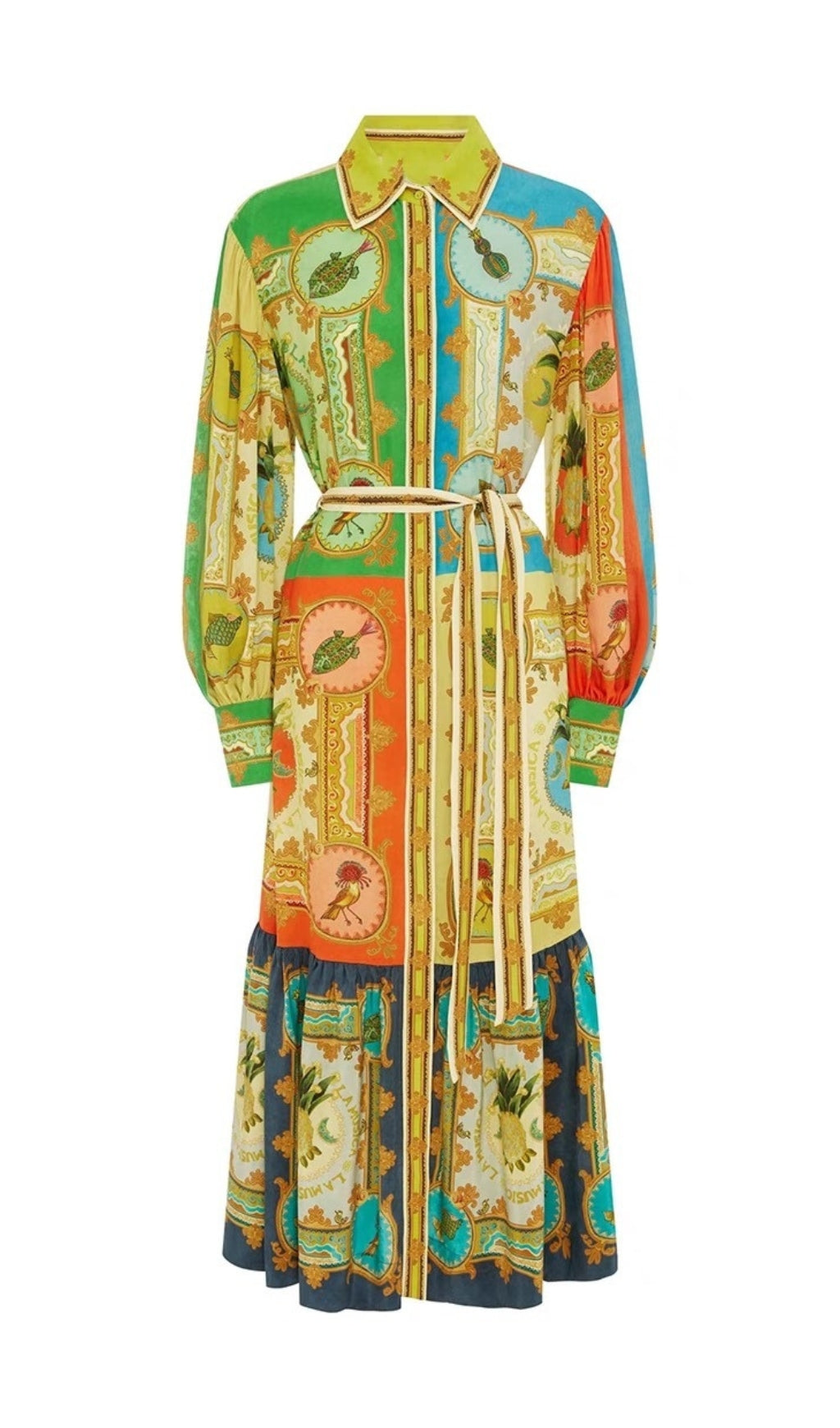 Eliseo Printed Long Sleeve Midi Dress