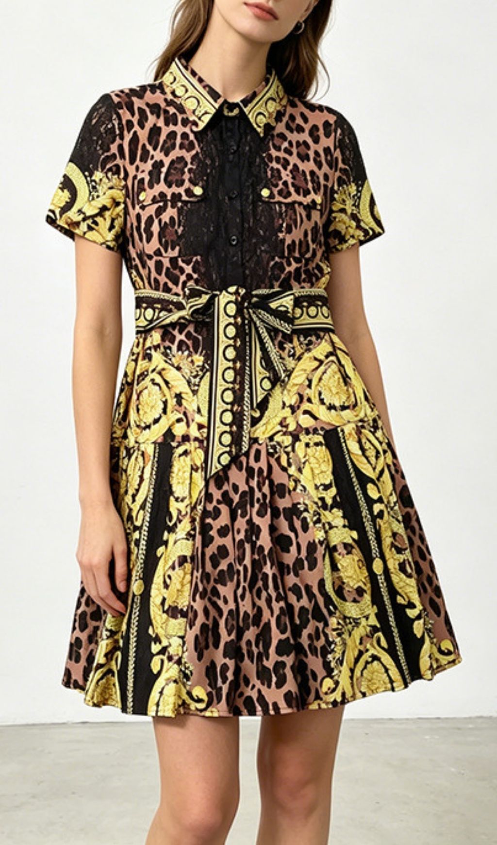 Klee Leopard Printed Mini Dress