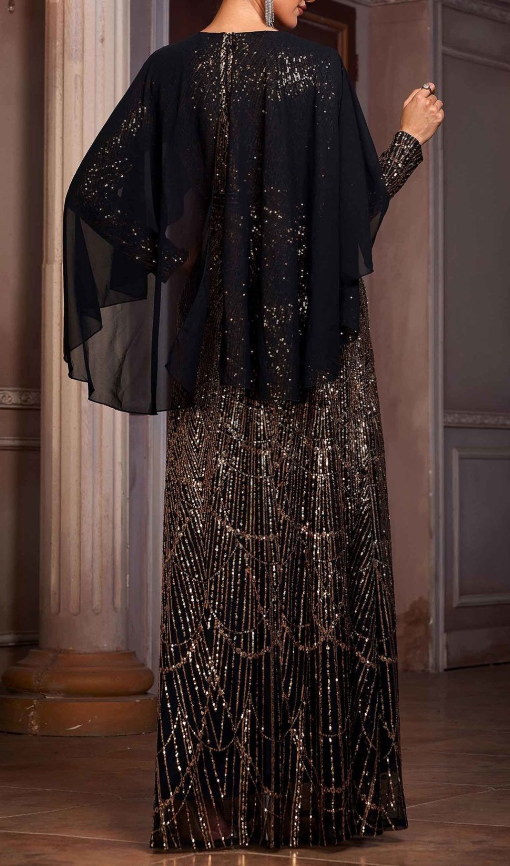 Hana Long Sleeve Sequin Maxi Dress