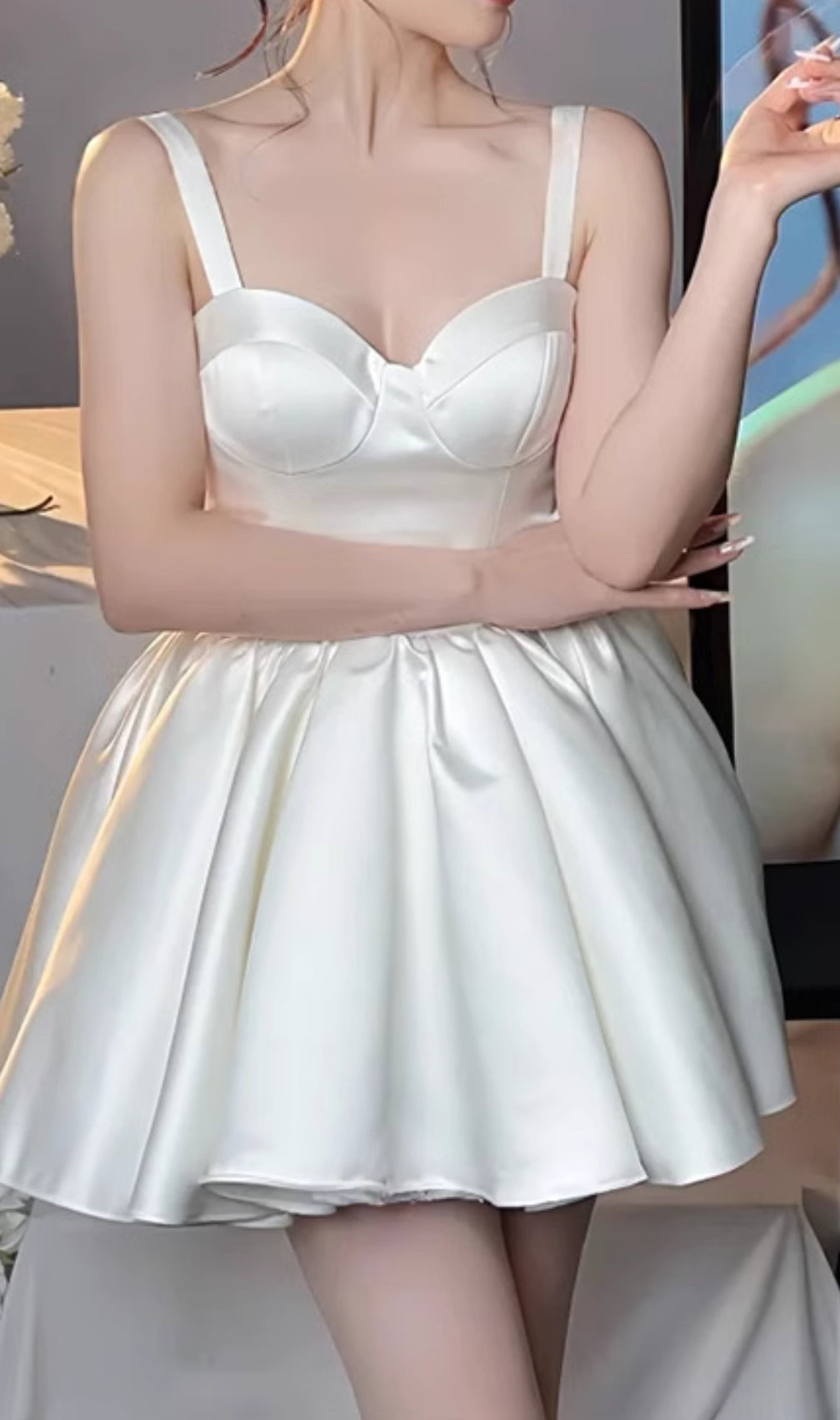 Eleanor White Strappy Mini Dress