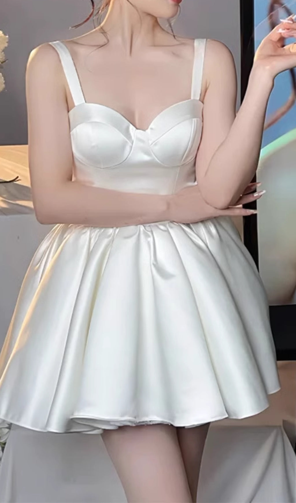 Eleanor White Strappy Mini Dress