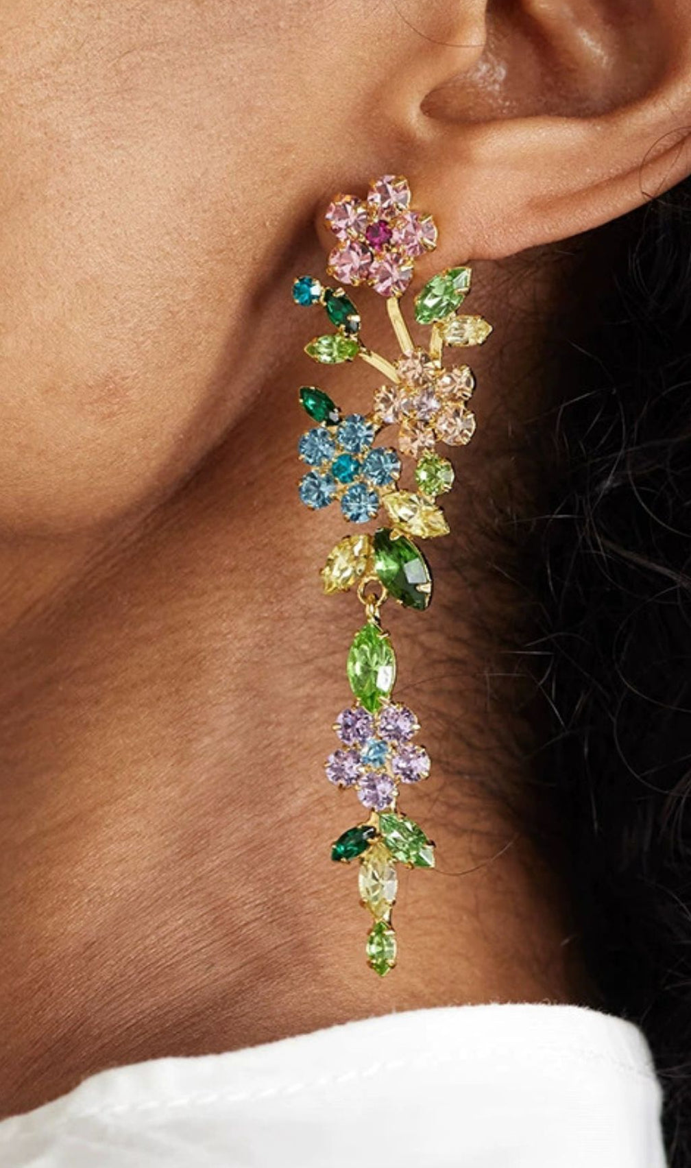 Kaiya Sparkling Floral Cascade Drop Earrings for Women