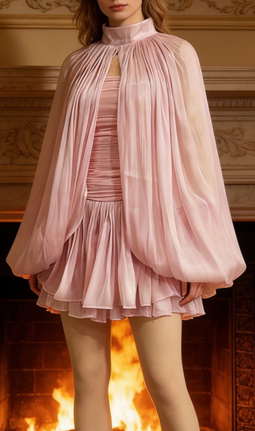 Katsumi Strapless Ruched Mini Dress With Smock