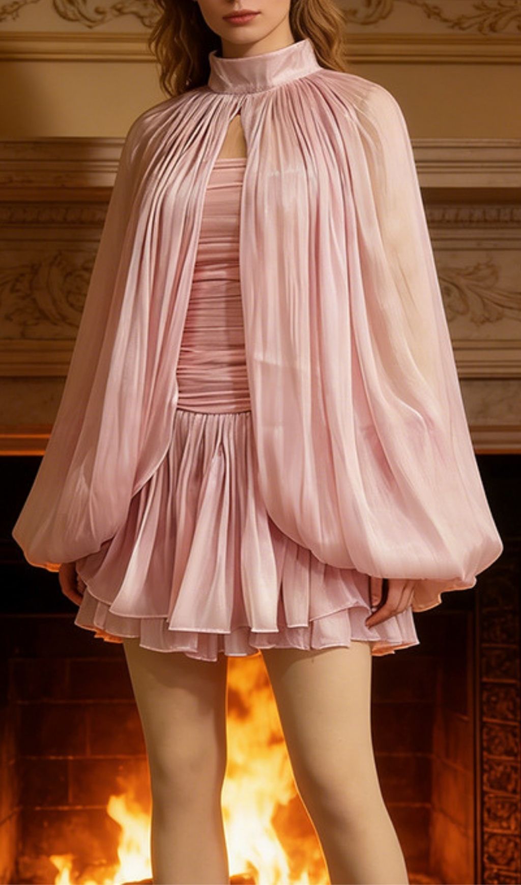 Katsumi Strapless Ruched Mini Dress With Smock