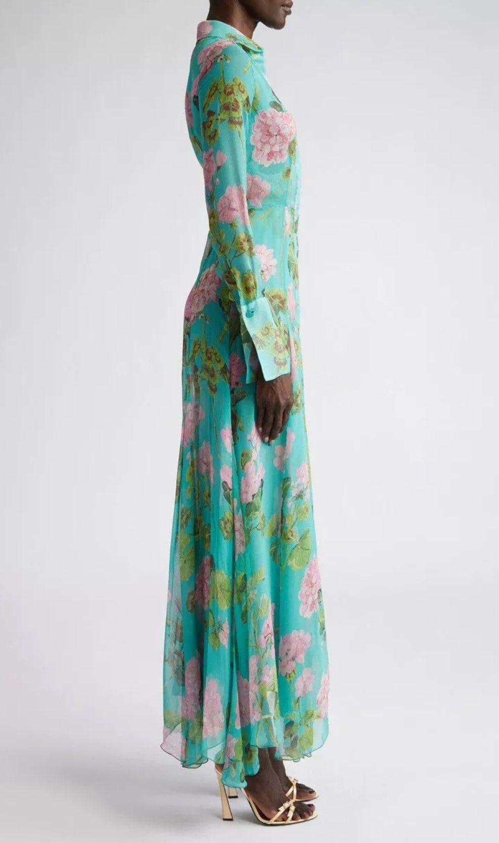Baia Green Floral Long Sleeve Maxi Dress