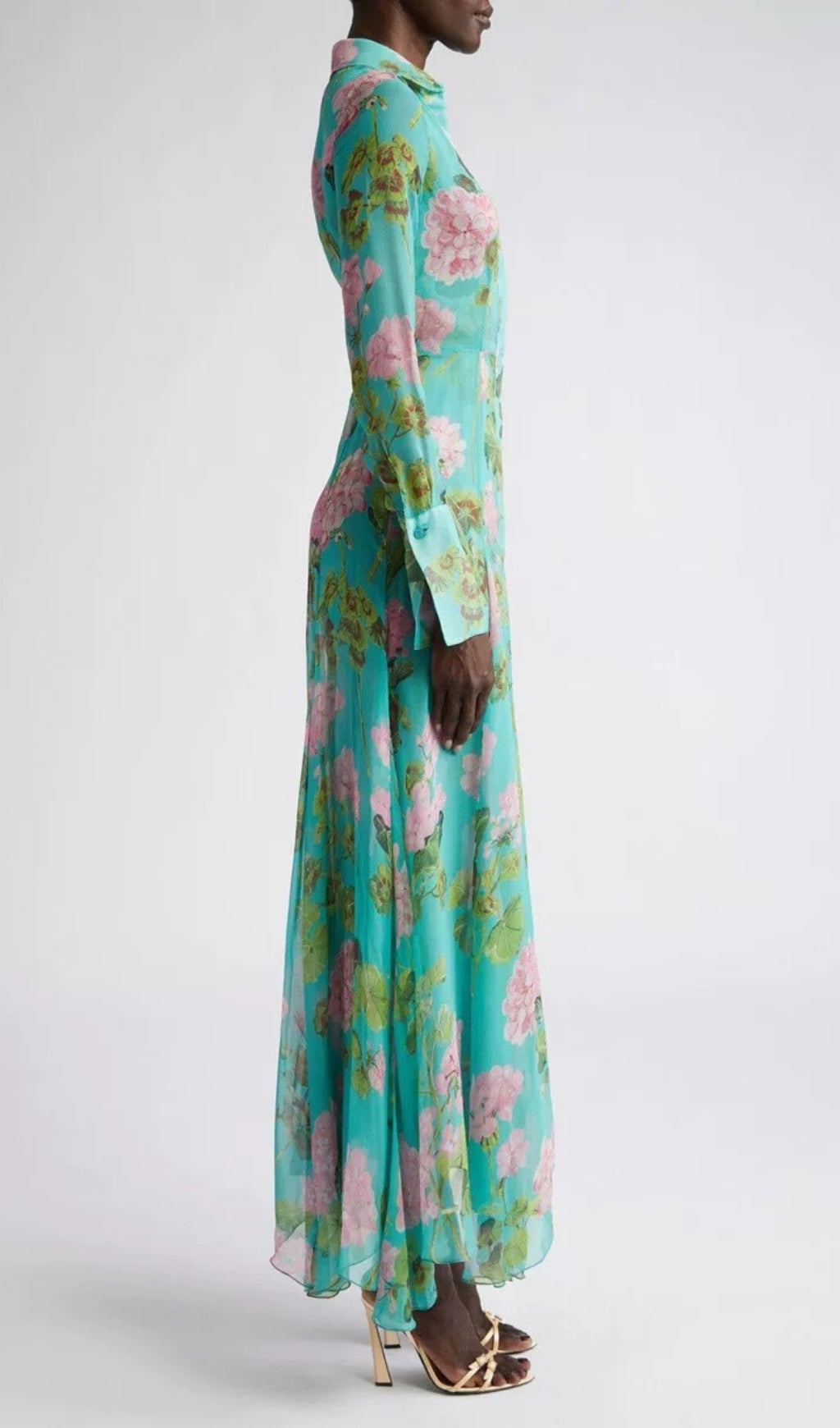 Baia Green Floral Long Sleeve Maxi Dress