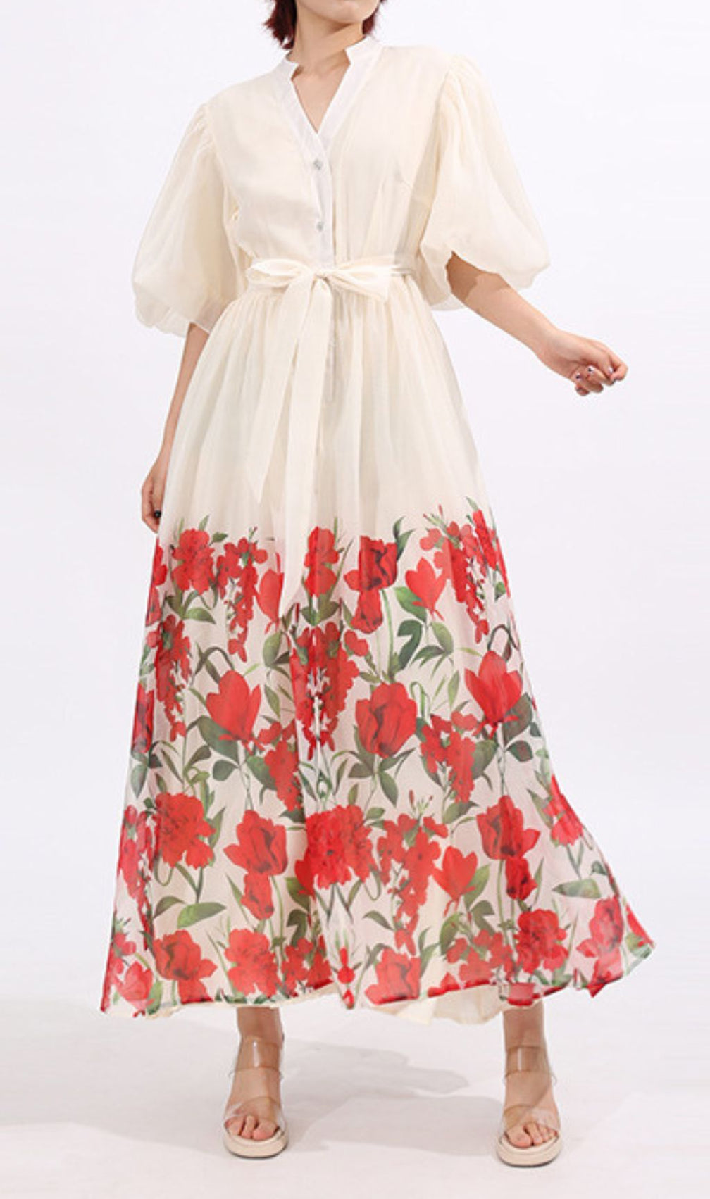 Enyo Flower Printed Maxi Dress