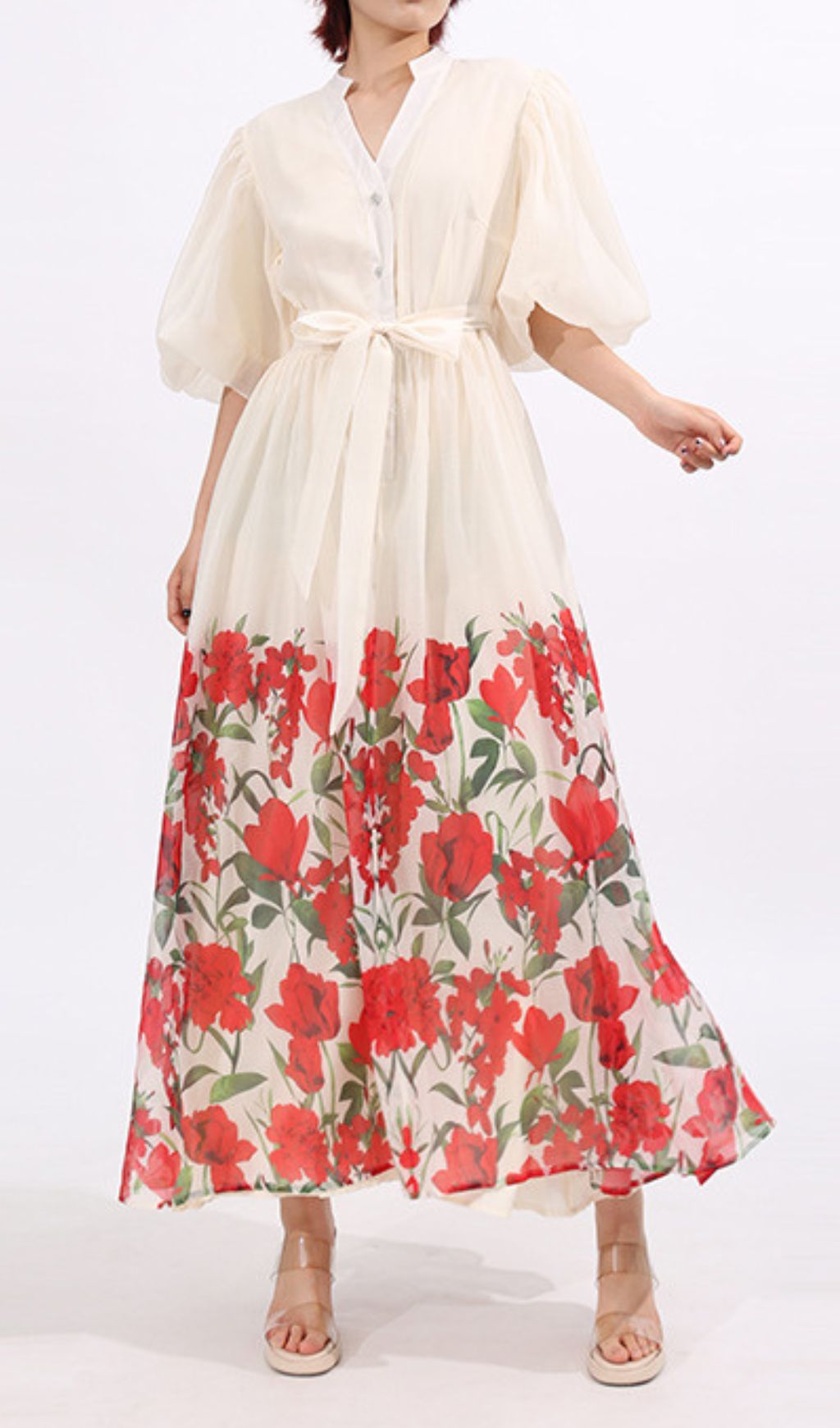 Enyo Flower Printed Maxi Dress