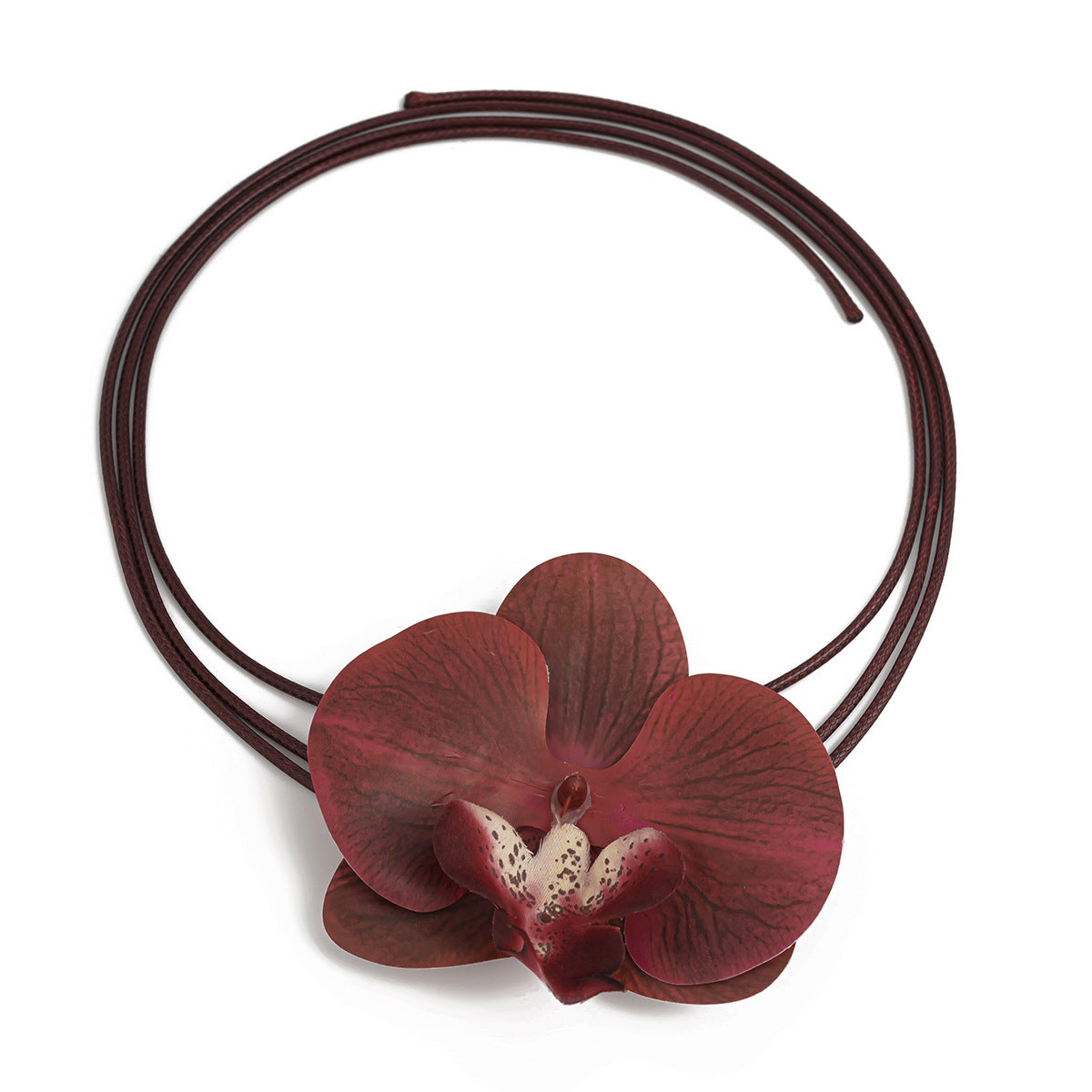 Fanchon Blue Orchid Choker Necklace - Elegant Floral Statement for Women