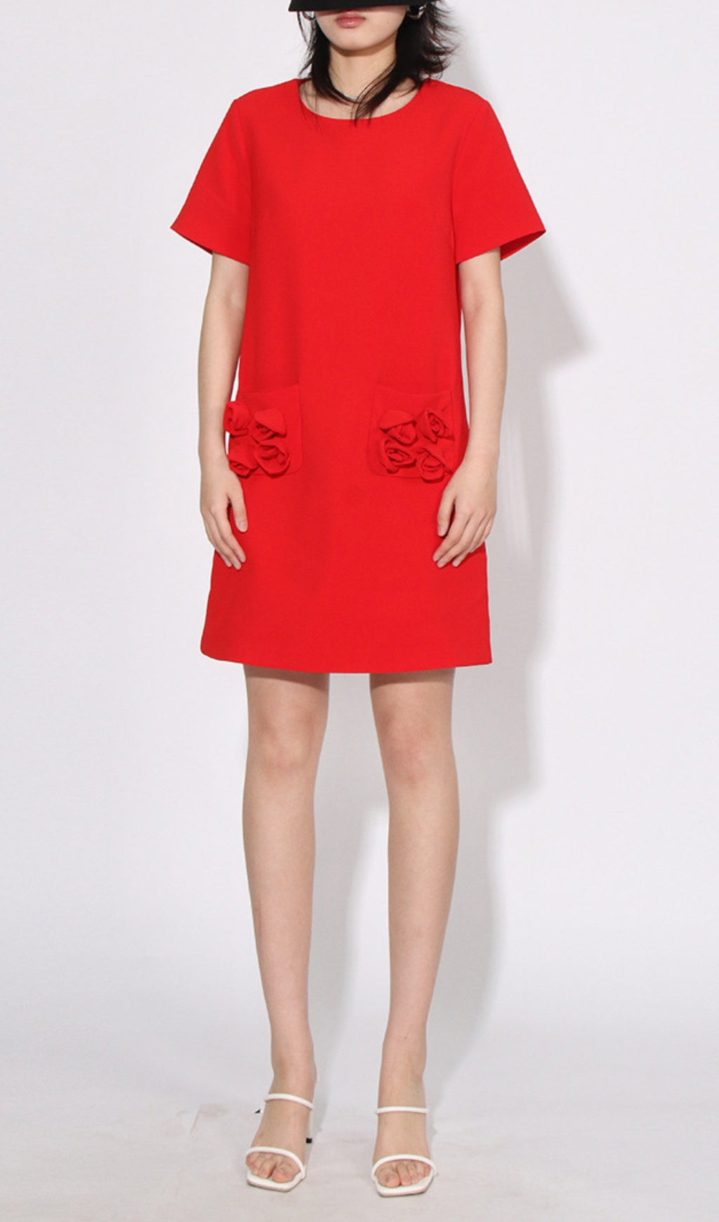 Arche Red Flower Mini Dress
