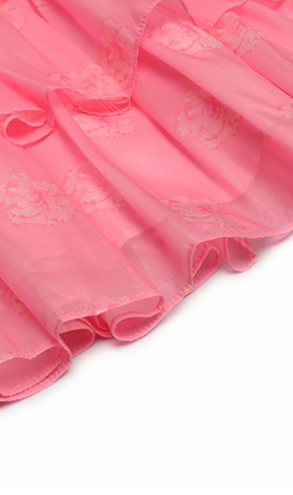 Puff Sleeve Tiered Mini Dress In Pink