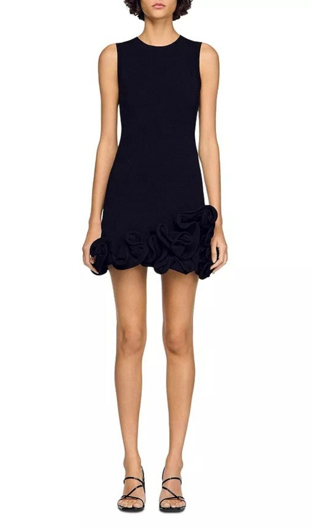 Chloe Elegant Sleeveless Ruffle Knit Mini Dress