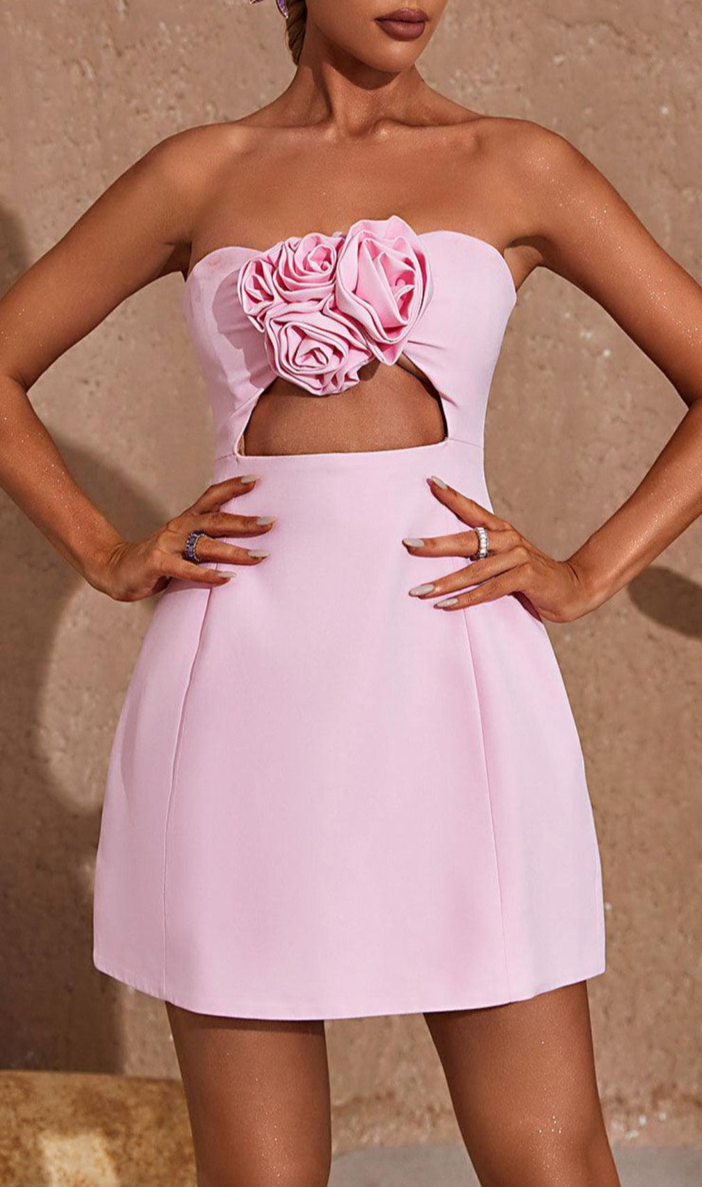 Strapless Cutout Mini Dress