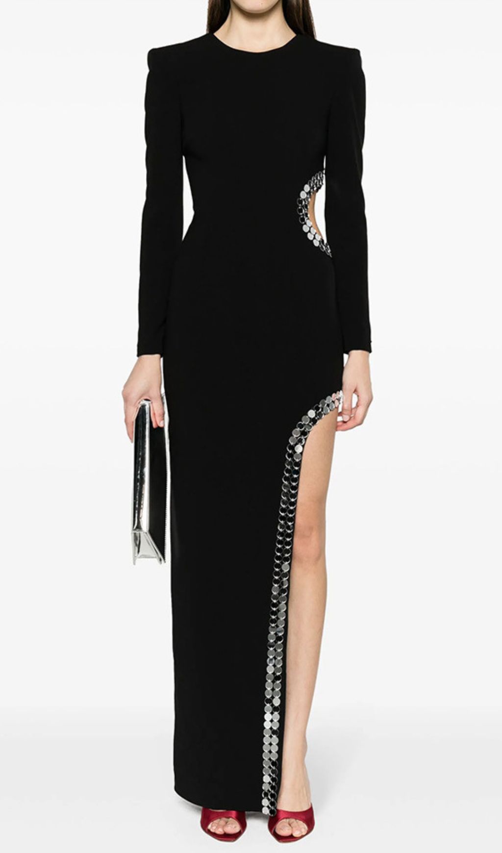 Gerasim Black Long Sleeve Sequin Maxi Dress