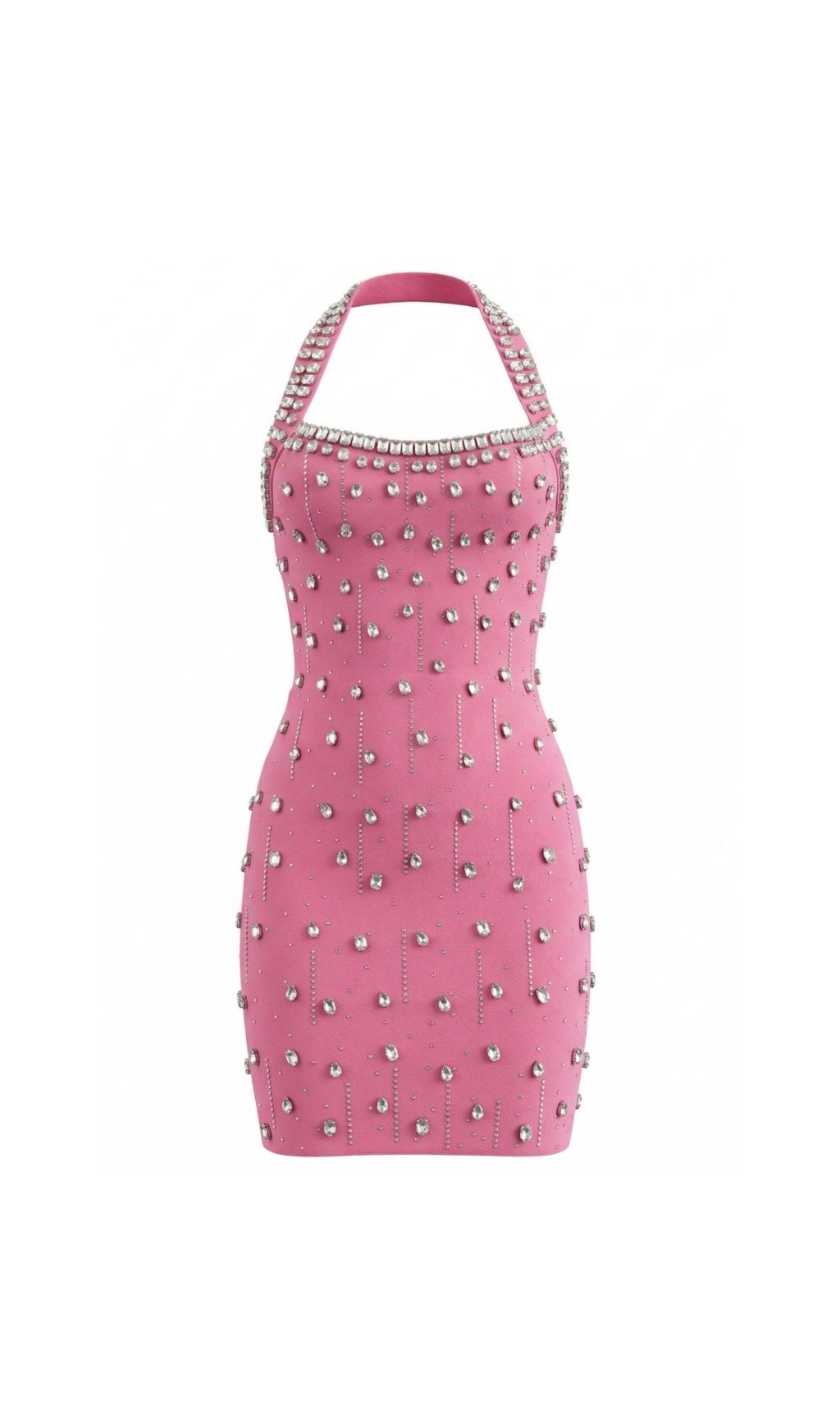 Keziah Dazzling Rhinestone Halter Bodycon Mini Dress