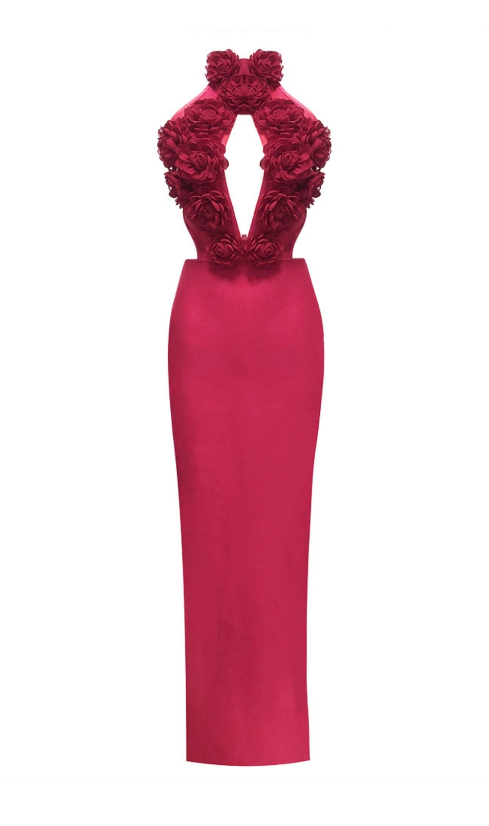 Eydie Halter Flower Bandage Maxi Dress