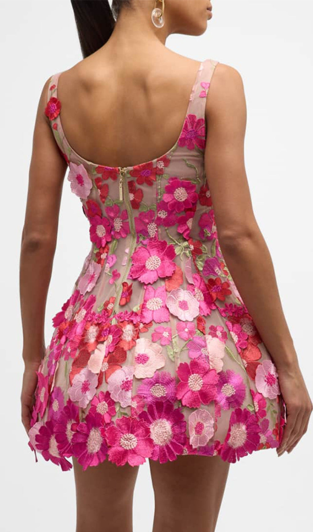 Boyko Hot Pink Floral A Line Mini Dress