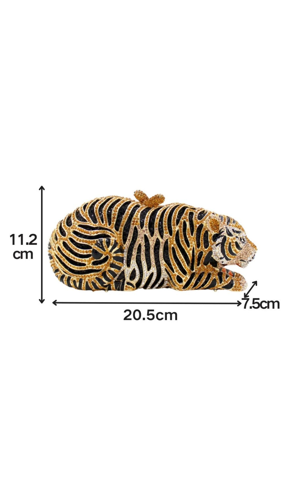 Khia Luxury Tiger Diamante Clutch Bag – Unleash Your Wild Elegance
