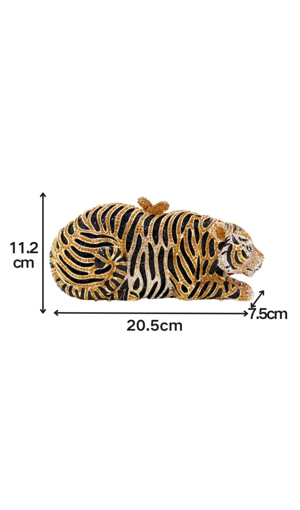 Khia Luxury Tiger Diamante Clutch Bag – Unleash Your Wild Elegance