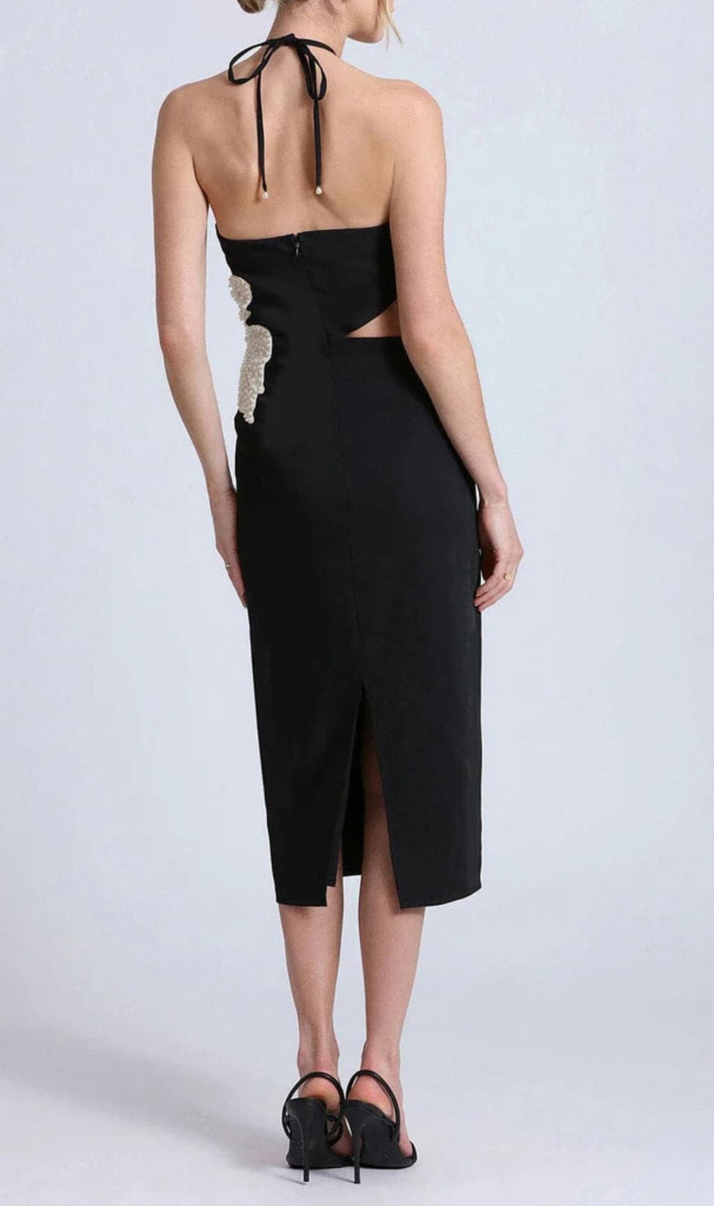 Babette Flower Cotout Bandage Midi Dress