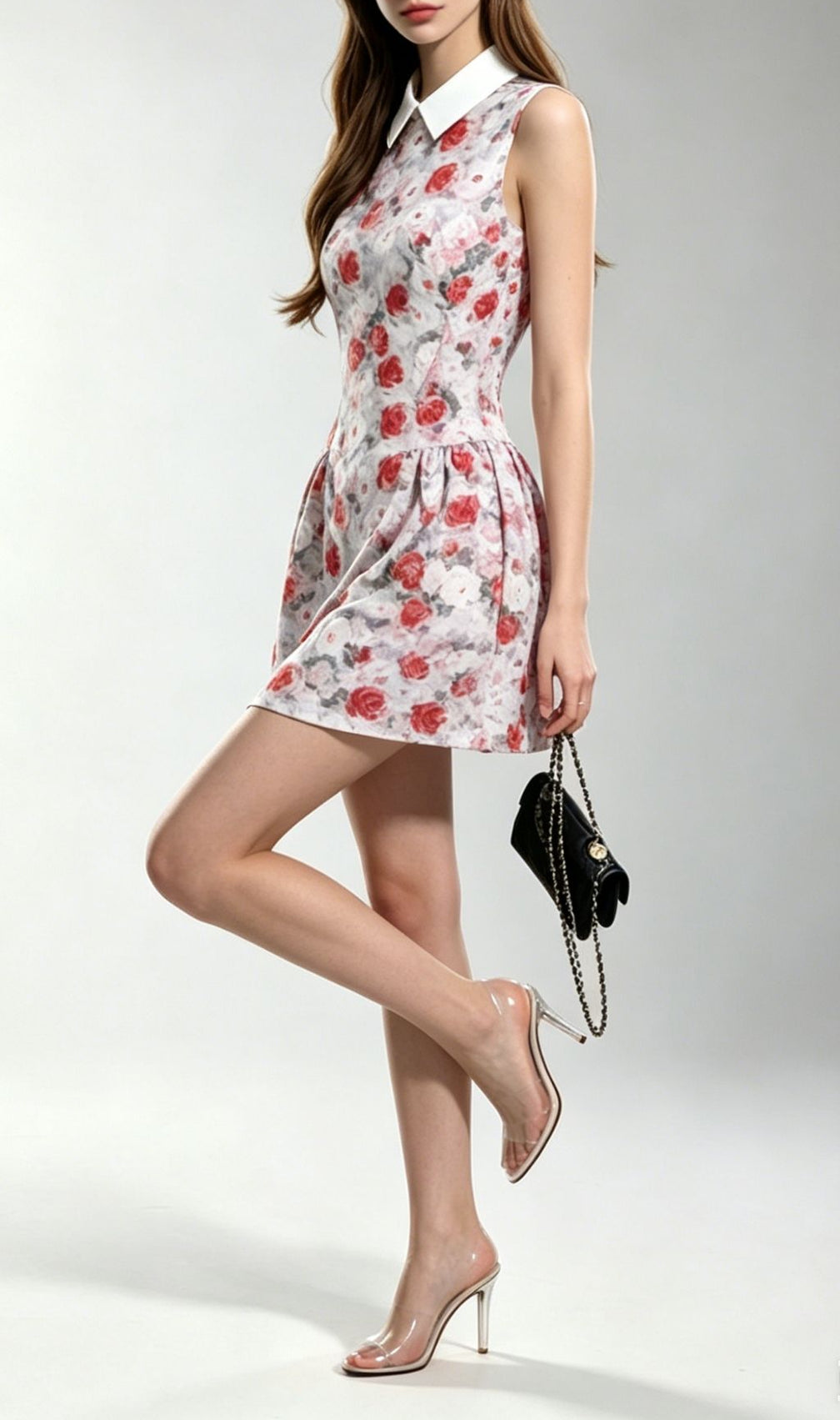 Kimora Rose Garden Collared Mini Dress - Chic Sleeveless Floral