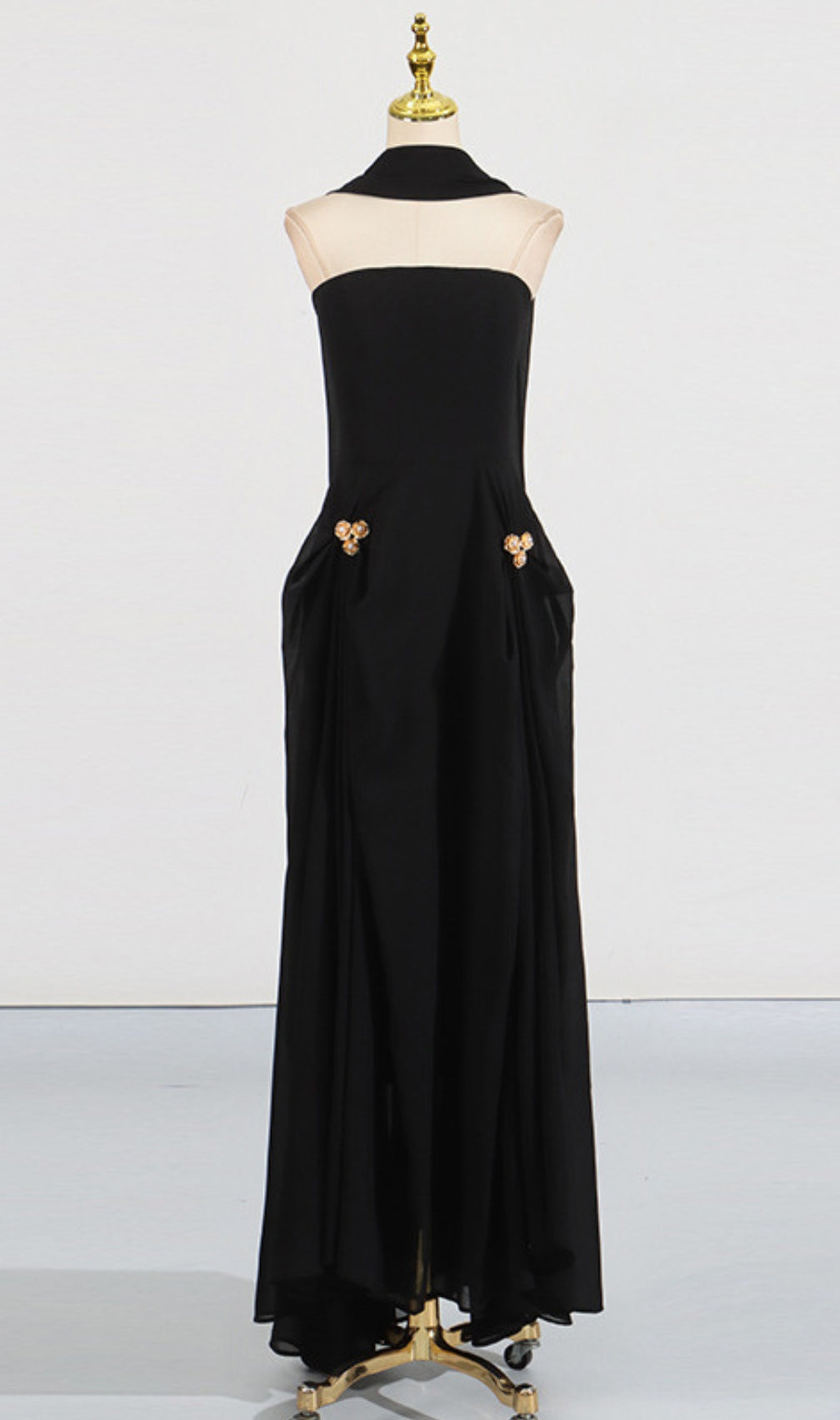 Devan Black Embellished Maxi Dress