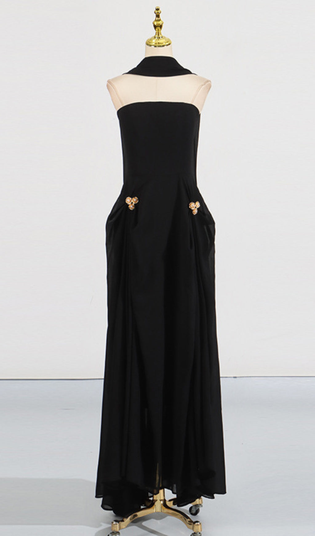 Devan Black Embellished Maxi Dress