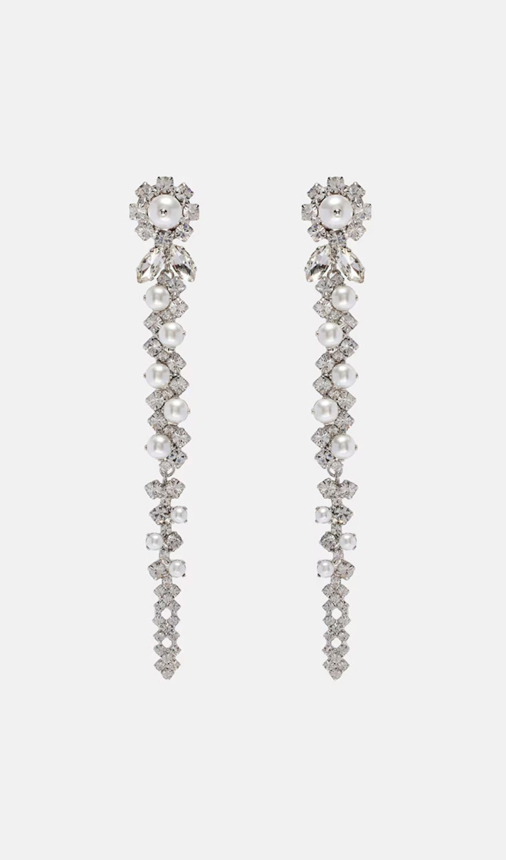 Kaimana Dazzling Diamante & Pearl Chandelier Statement Earrings