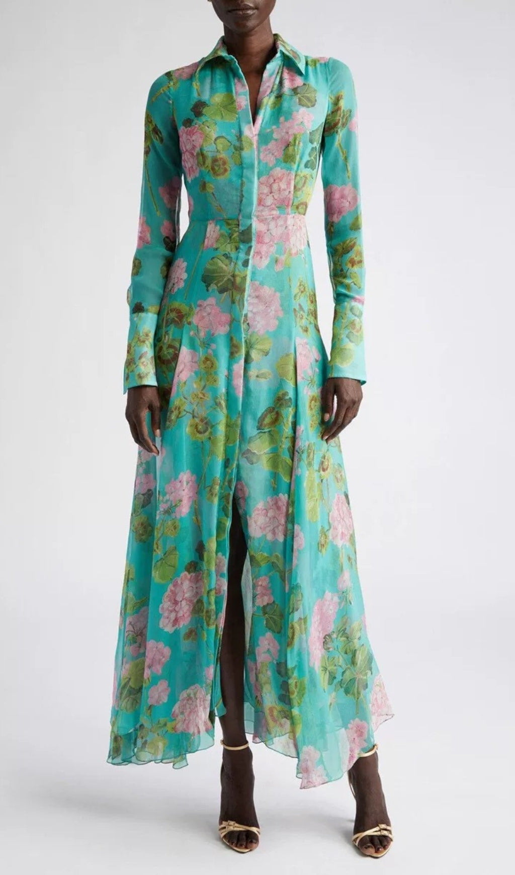Baia Green Floral Long Sleeve Maxi Dress