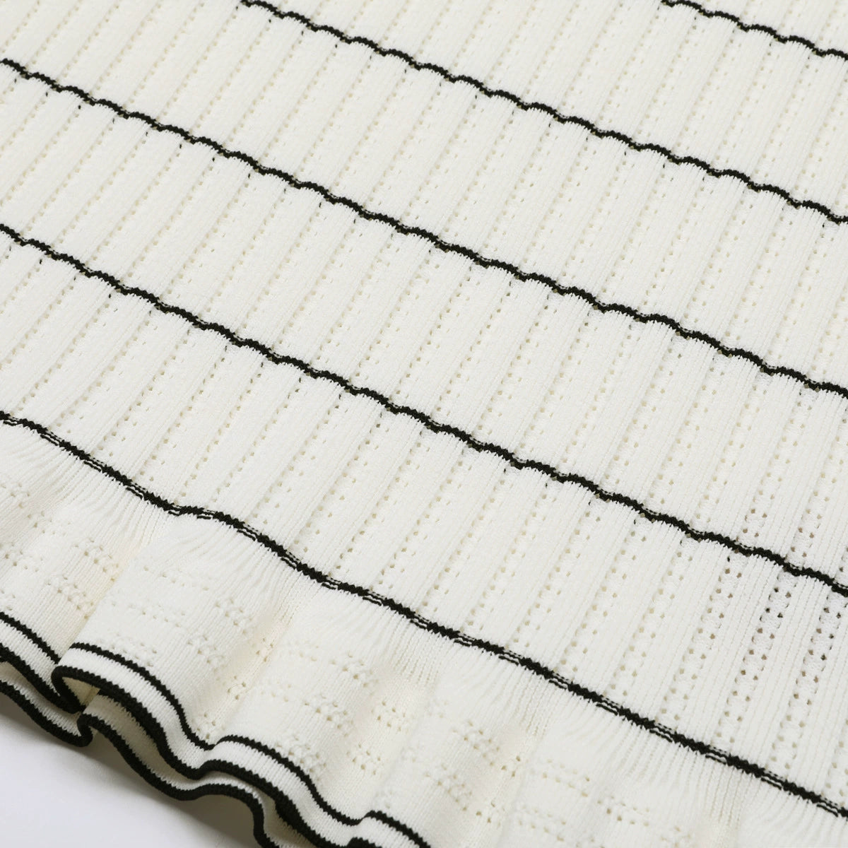 Jyoti Classic Striped Ribbed Knit Polo Midi Dress | Effortless Chic