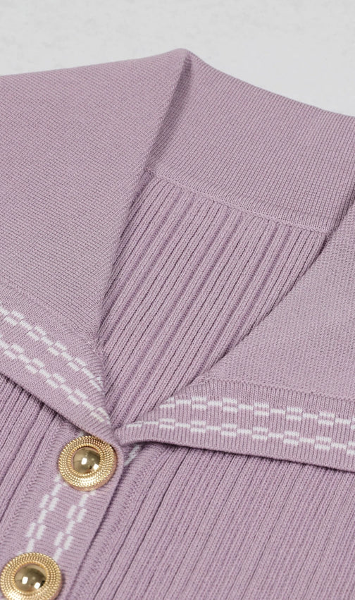 Etta Lapel Knit Mini Dress