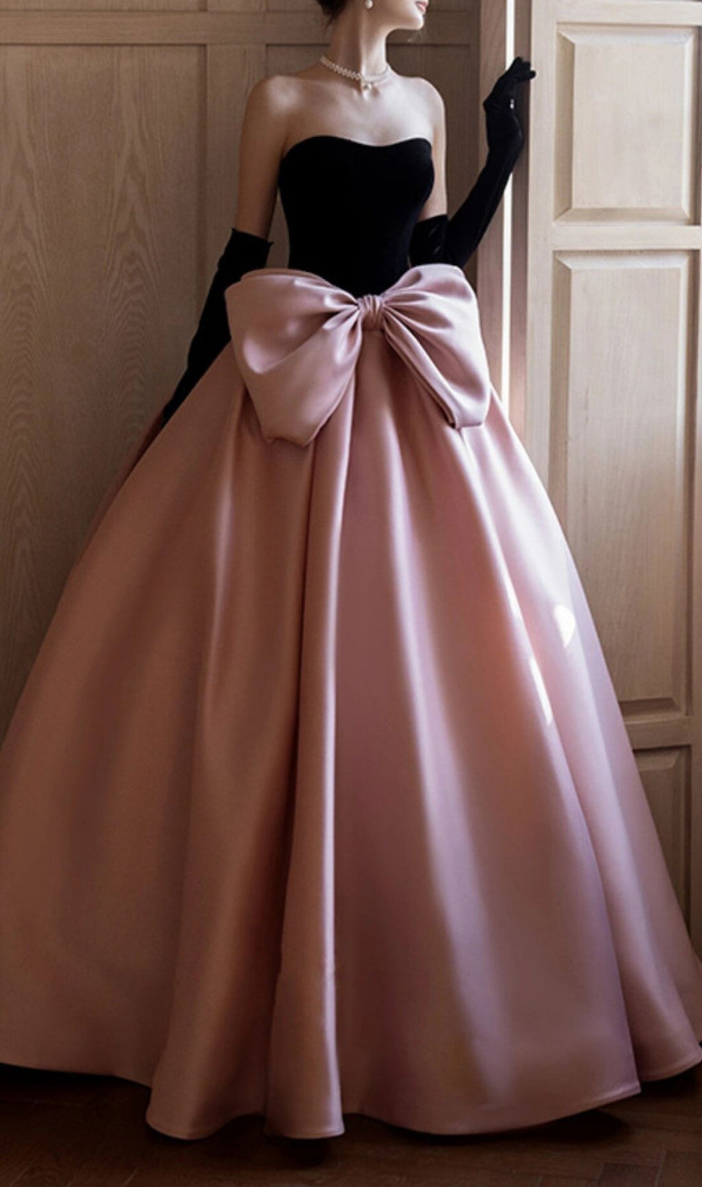 Karlee Strapless Statement Bow Maxi Gown - Elegant Evening Dress