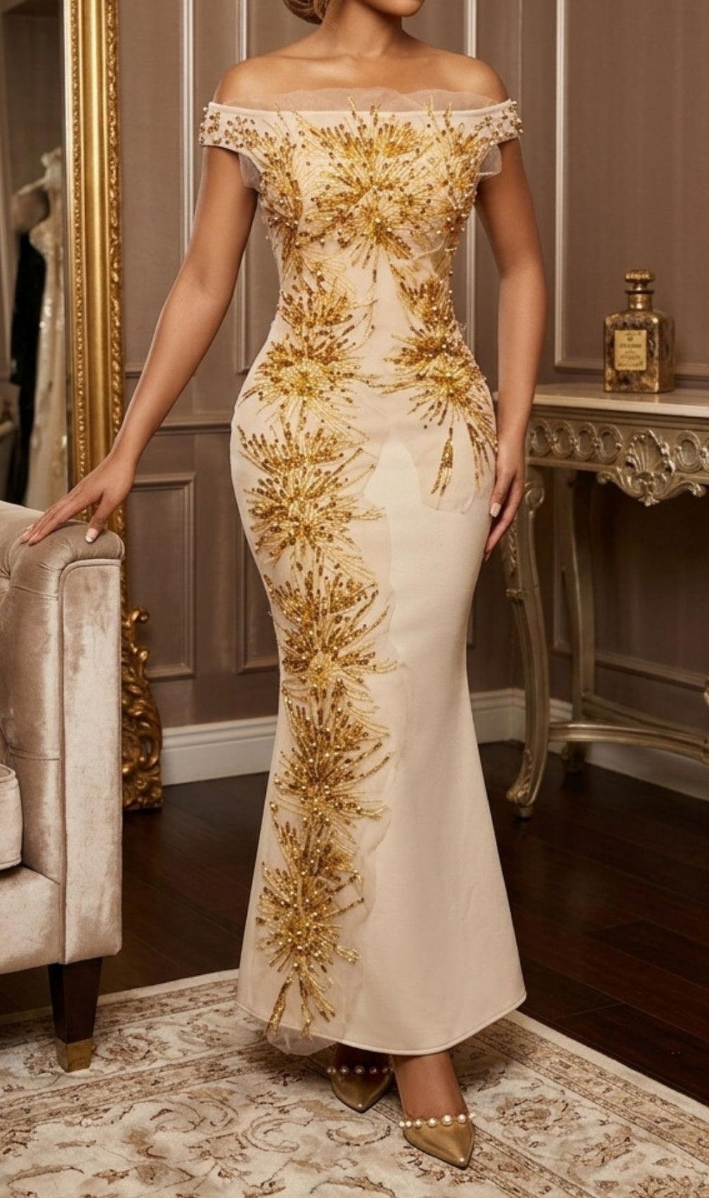 Kolsana Sequin Embellished Bandage Maxi Dress