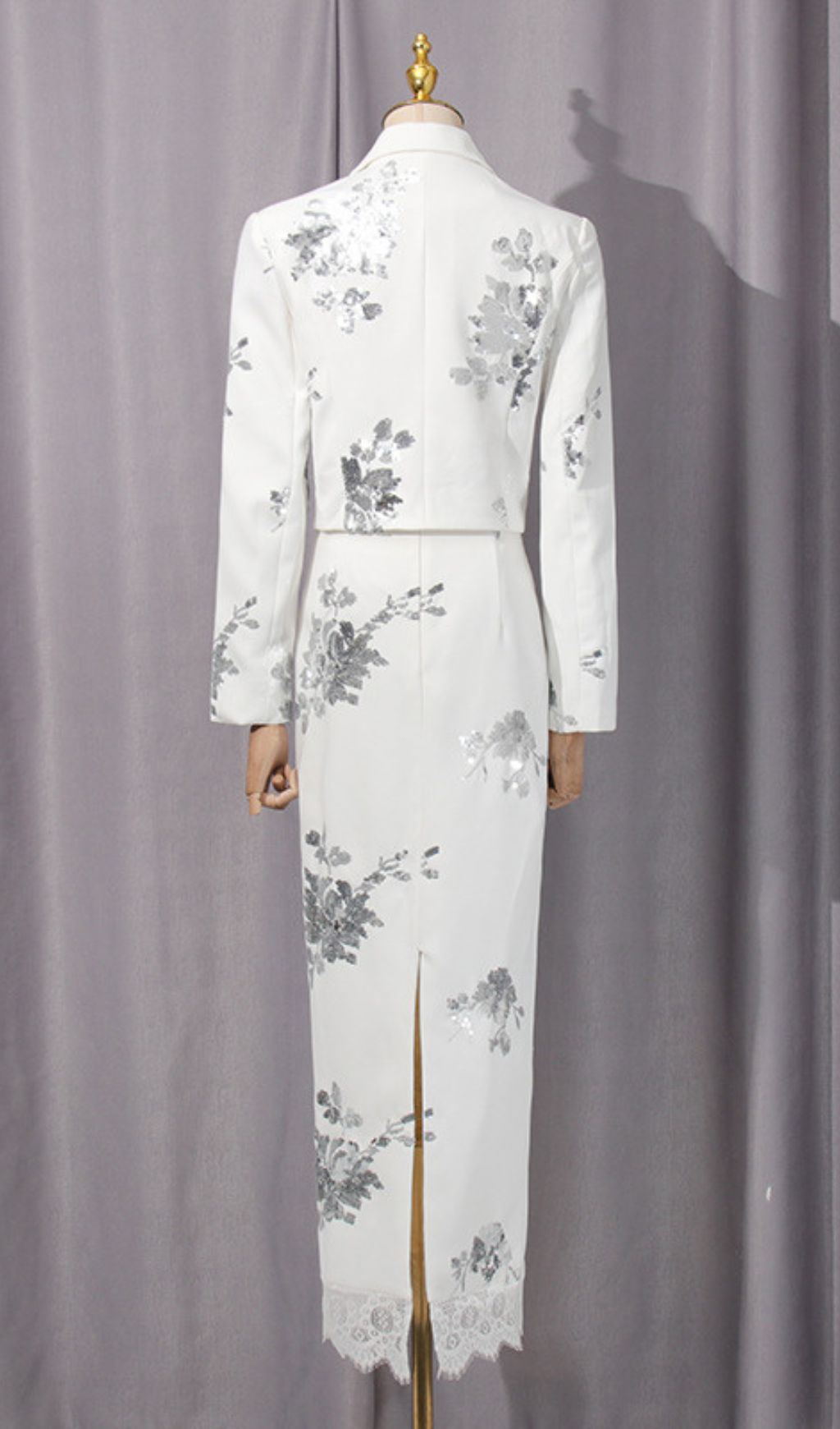 Gonca Sequin Flower Embellished Two-Piece Set