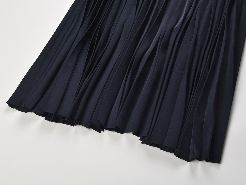 Effortless Chic: Two-Tone Pleated Polo Mini Dress for Women