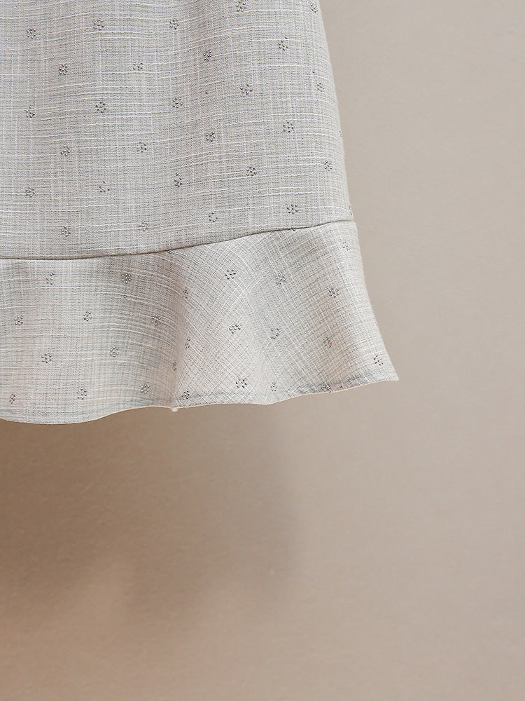 Hatsumi Sparkle Tweed Sleeveless Mini Dress | Crystal Embellished Neckline & Ruffle Hem