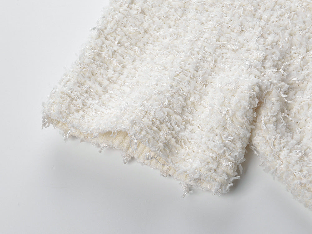 Glamorous Black Embellished Tweed Mini Dress | Crystal Collar Party & Cocktail Dress