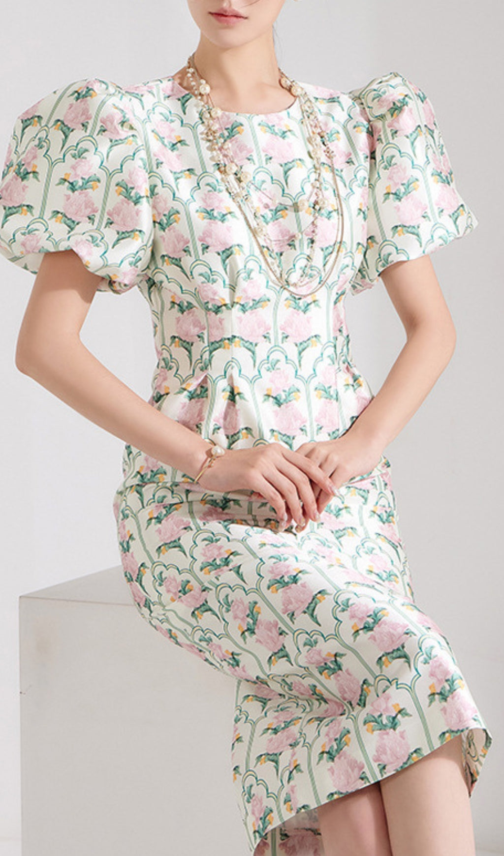 Annemieke Puff-Sleeve Floral Dress
