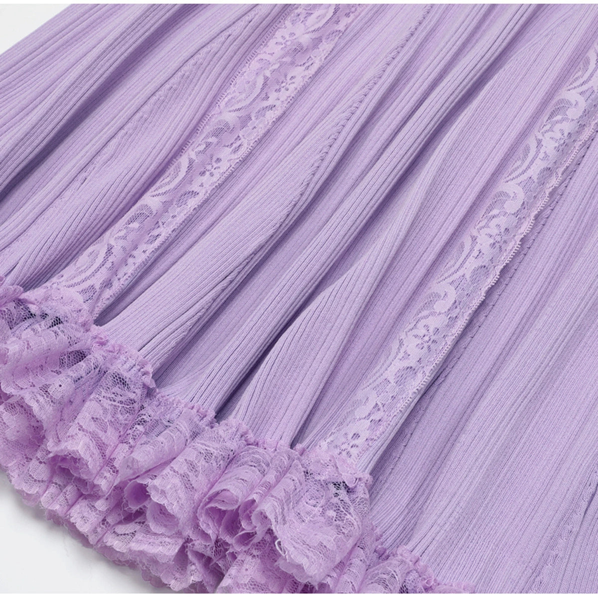 Kinzy Purple Short Sleeve Lace Midi Dress